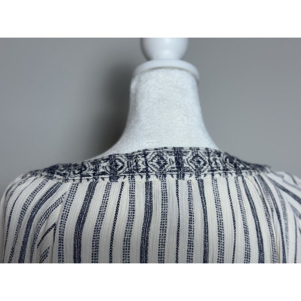 Knox Rose Womens Cream Navy Stripped Bohemian‎ Womens Casual Oversized Top XXL - Picture 11 of 16